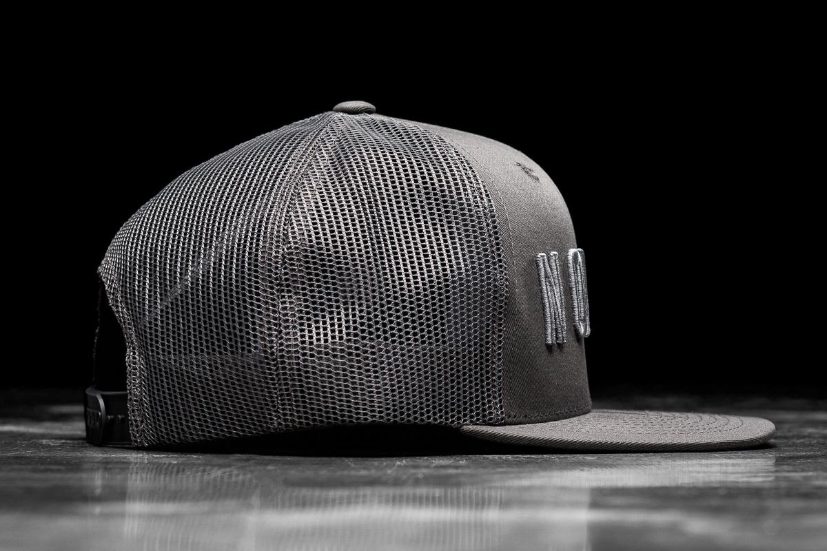 Nobull Flat-Brim Trucker Men's Hats Dark Grey | Australia (AZ0615)